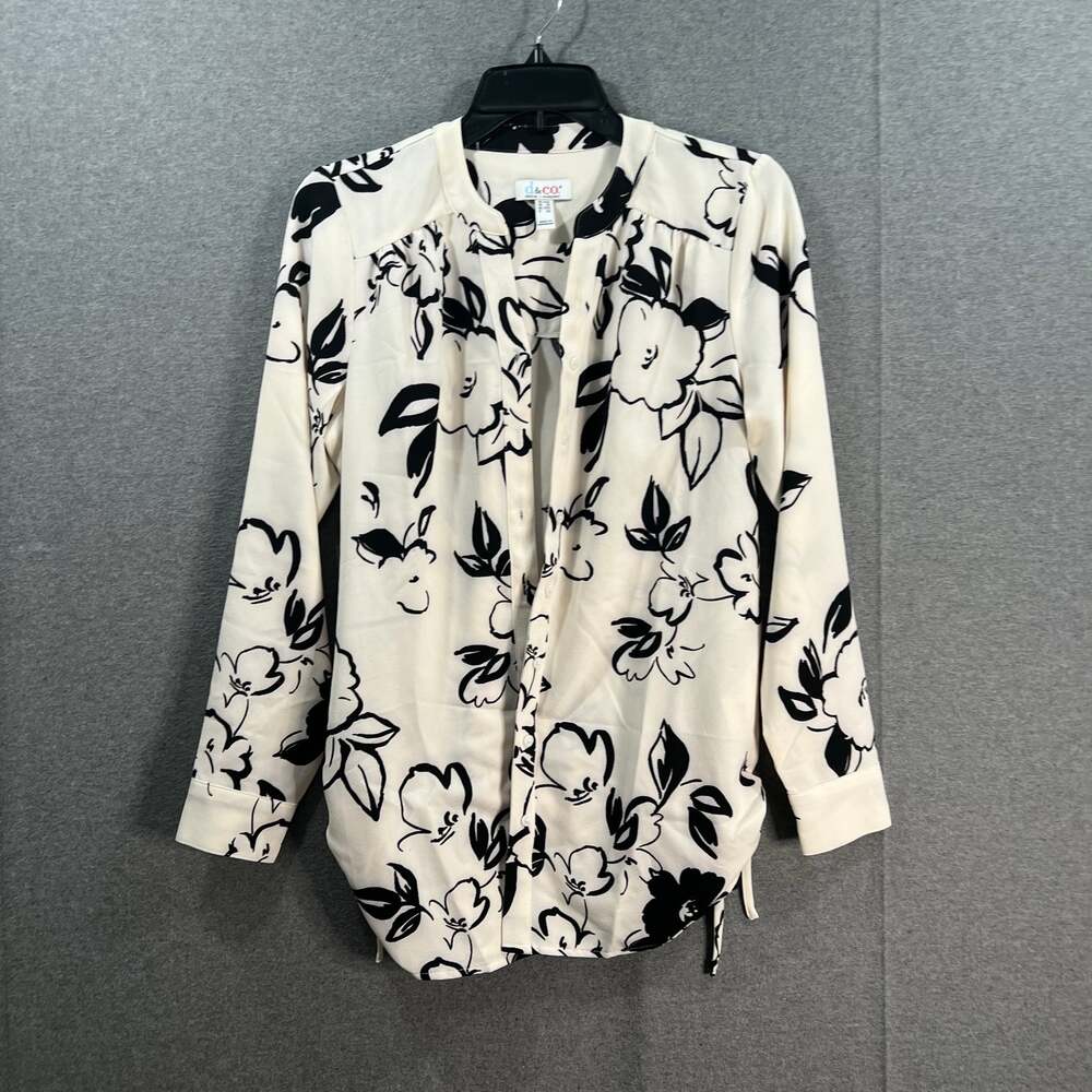 Denim & Co. Printed Ruche Side Regular Soft Shirt Natural, XX-Small
